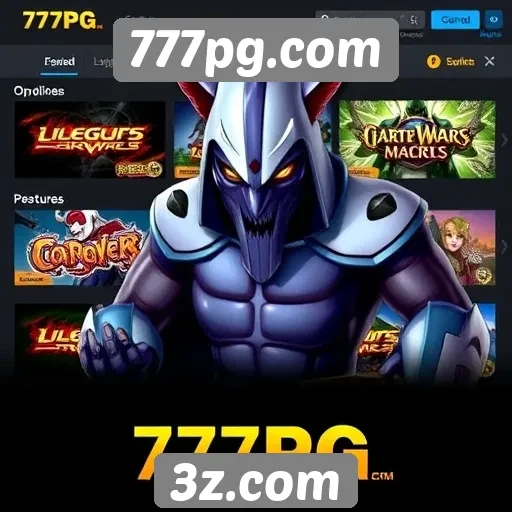 Oferta de jogos e categorias disponíveis no site 777pg.com